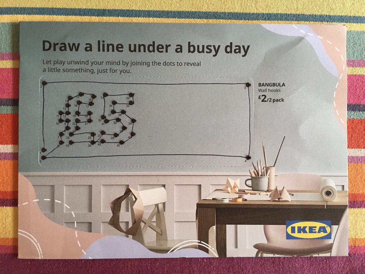 zhuxia's tweet photo. Joining the dots :-) a very engaged customer #play #unwind #FridayFeeling  @IKEAUK https://t.co/Q80QllP5MO