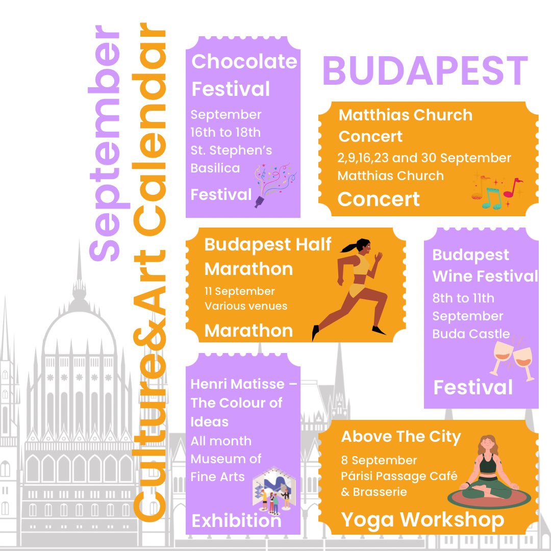 If you are planning to visit Budapest in September, here are some amazing Culture&Art events for you!

#Citory #experience #localexperience #newyorkevents #travel #culture #art #music #travel #explore #budapest #septemberevents #budapesteventcalendar