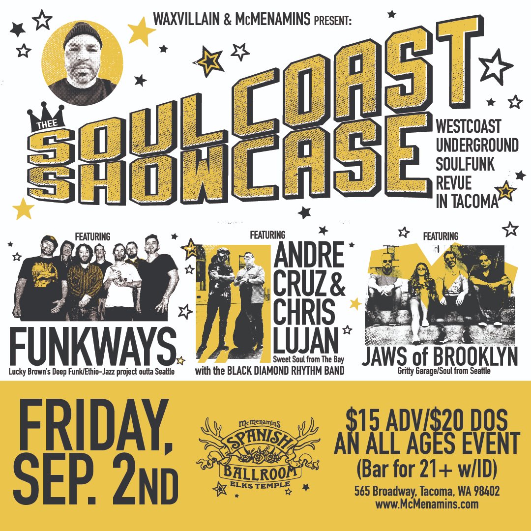 We are playing tonight in Tacoma @ The Spanish Ball Room - 7PM - come on out!
mcmenamins.com/events/235241-…