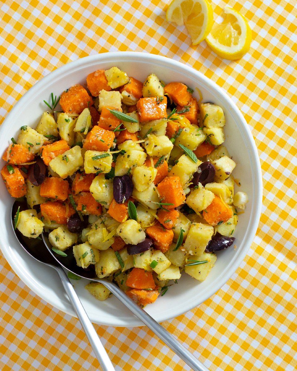 The perfect #side for #LaborDay--#Lemon #Herb #Sweetpotato #Salad! Its bright, bold flavors of #lemon, #rosemary, #sage, &amp; #thyme pair great with #picnic fare &amp; just about anything off the #grill! #Recipe: casweetpotatoes.com/recipe/2018/6/… #yams #potatosalad #sidedish #cookout #grilling