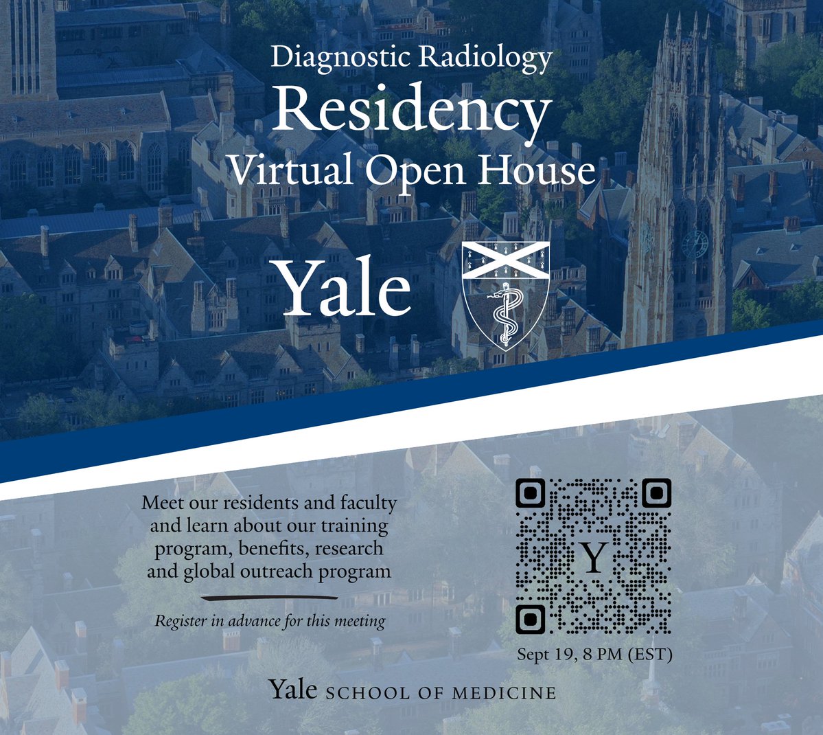 Yale Department of Radiology & Biomedical Imaging (@yaleradiology) on Twitter photo Please join us for our Virtual Open House on Monday Sept 19th, 8PM EST! All #futureradres are invited!
Meet our amazing <a href="/YaleRadRes/">Yale Radiology Residents</a> & <a href="/YaleRadiology/">Yale Department of Radiology & Biomedical Imaging</a> faculty! Have your❓answered! Get to know why training with us is the right 👍 decision for #match2023!😀 bit.ly/3wPuyus Please join us for our Virtual Open House on Monday Sept 19th, 8PM EST! All #futureradres are invited!
Meet our amazing <a href="/YaleRadRes/">Yale Radiology Residents</a> & <a href="/YaleRadiology/">Yale Department of Radiology & Biomedical Imaging</a> faculty! Have your❓answered! Get to know why training with us is the right 👍 decision for #match2023!😀 bit.ly/3wPuyus