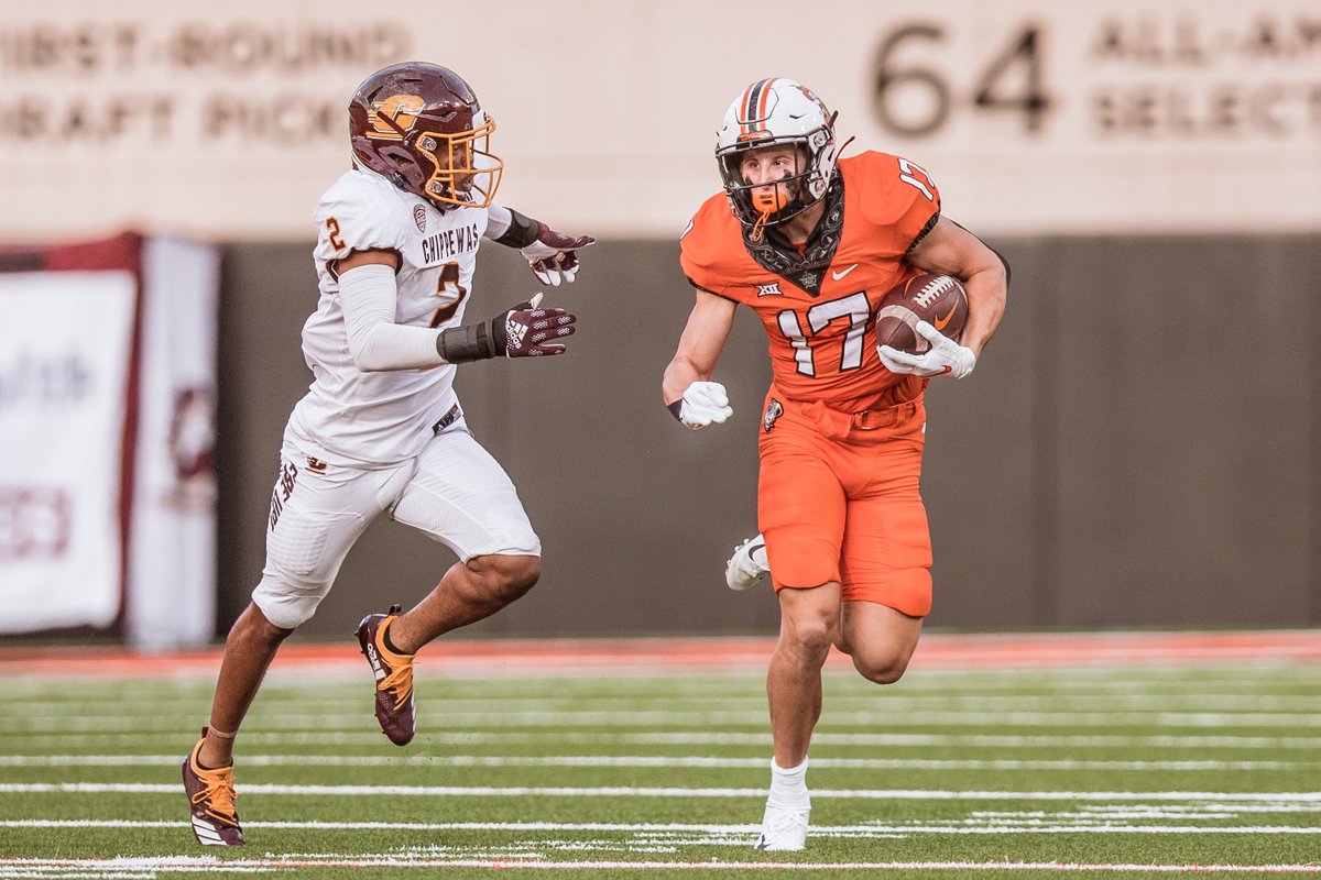 CowboyFB's tweet photo. If you were following along with us, 8 (EIGHT!) different Cowboys scored on Thursday 👀

#DAT | #GoPokes https://t.co/zxKy76MH75