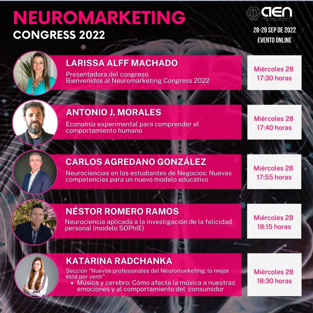 NestorRomeroR's tweet image. Regístrate de manera gratuita al Neuromarketing Congress 2022, evento líder del sector de las neurociencias aplicadas a los negocios neuromarketingcongress.com