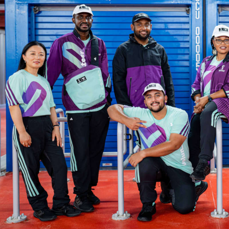 FIFAWorldCup's tweet photo. Looking sharp! 👕✨

Now the #FIFAWorldCup volunteers have their new official uniforms, they’re set to start training for the big kick-off! 🙌

@adidas | #FIFAVolunteer