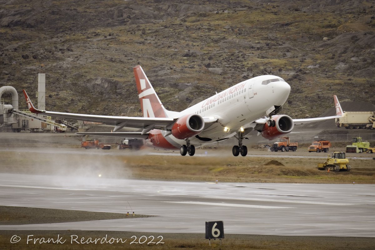 FrankReardon1's tweet photo. #CFHBO Departing #Iqaluit #Nunavut on SEP.2.2022 on their way to #YYZ #Toronto @CanadianNorth #B737 #YFBSpotters #YFB https://t.co/BOvm7ryaXj