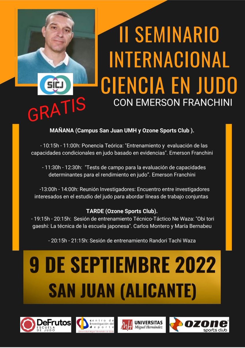 Y empezamos FUERTE!!!!
II Seminario Internacional Ciencia en Judo con Emerson Franchini🔥🔥🔥!!
                        G R A T U I T O