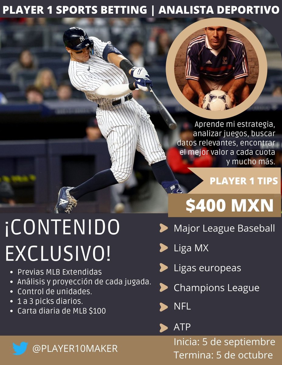 playerpicksmx's tweet photo. P L A Y E R S !

👉🏻Recuerden que las previas irán únicamente por el Grupo Premium. 

📣 Iniciamos el 5 de septiembre, últimos días de inscripción. 

🚨 Aprende cómo analizar la MLB.

⚠️Voy a sortear 2 lugares en el premium entre los que den RT a este tweet. 

🔥LETS GO https://t.co/WhWZfQHTjJ