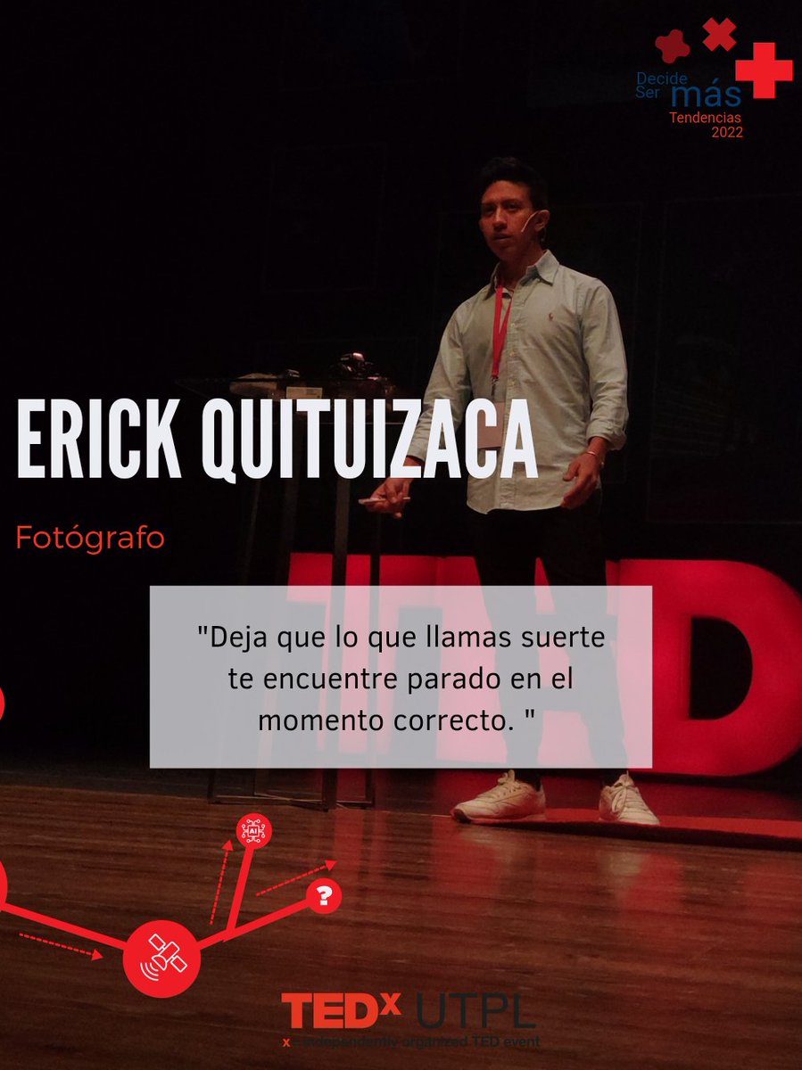 TEDxUTPL's tweet photo. En la sexta charla del #TEDxUTPL, Erick desarrolla el tema "¿Cómo una pasión se convirtió en un estilo de vida". https://t.co/iuEwLaOngS