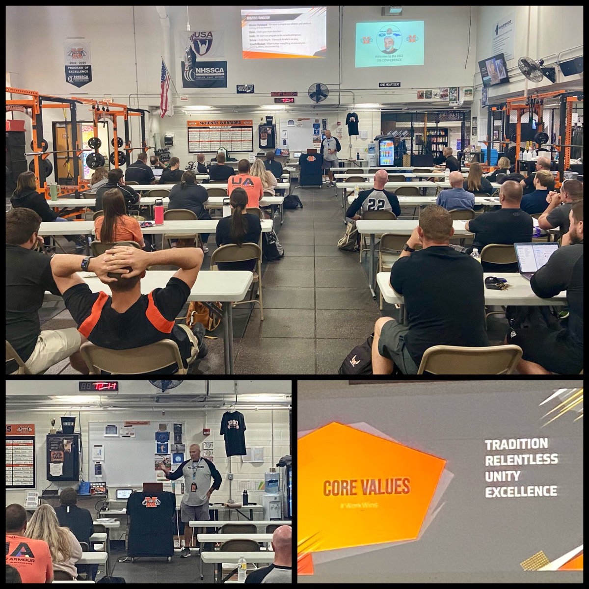 McHenryStrength's tweet photo. Coach Brian Rockweiler 👏 
Session 3 #Triconference22 “Coaching The Warrior Way: What I have learned in over 20 years”  @mchenrybaseball @MCHS156 https://t.co/UPHAelnvDL