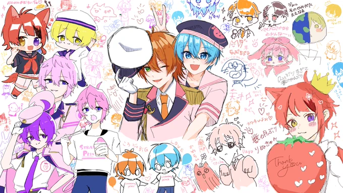 絵チャ絵チャウィーク最終日!!
今日は🍓👑帝国築きました☺️久々にころじぇ描いて熱中してしまった…ころじぇBIGLOVE!!!!!💙🧡
ゆうちゃんも遅くまでありがとう😭ゆうちゃの可愛い絵のおかげでキャンバス埋まりました💕💕 