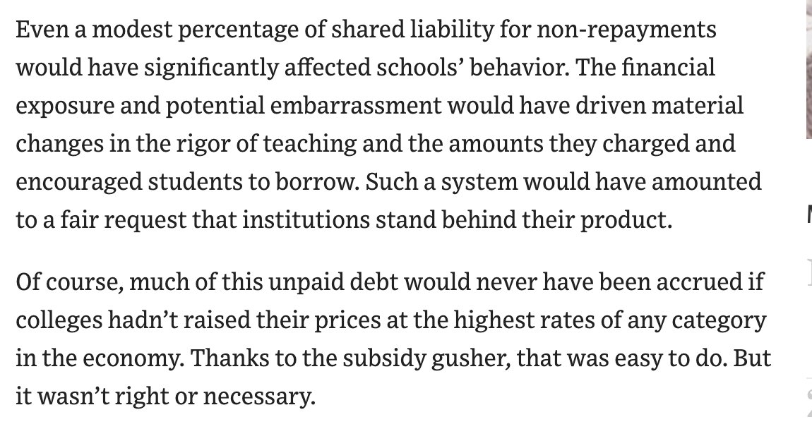 The United States so desperately needs more University Presidents like Mitch Daniels. (Taylor Randall at the University of Utah is another).

"Colleges should always have been at some risk for any non-repayments by graduates."

 wsj.com/articles/stude… via <a href="/WSJ/">The Wall Street Journal</a>