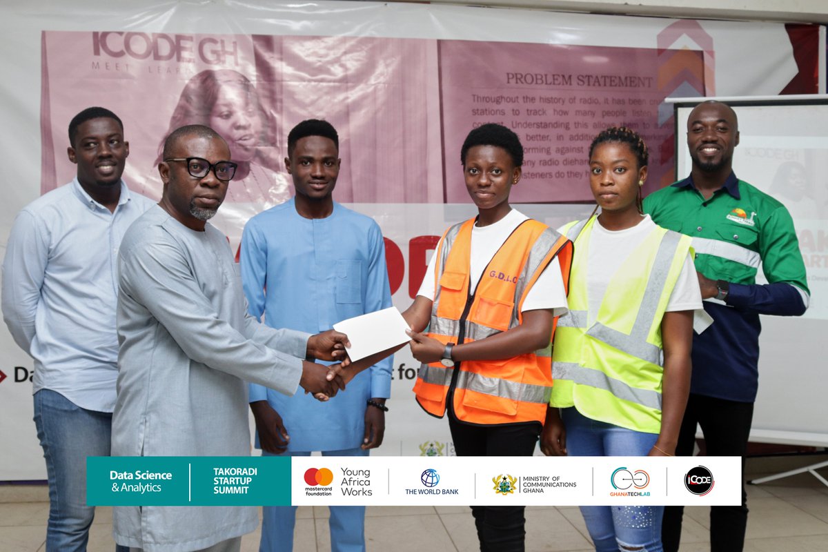 icodeteam's tweet photo. Presentation of Citation by Prince Bonney(Smart), CEO of Icode GH.
We announced the winners of the program and presentation of awards were given to 1st, 2nd and 3rd winners of the Summit.
#icodegh
#icodeimpact
#datascience
#baseprogram
#python https://t.co/MK8N9M5mxY