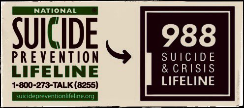 NATIONAL SUICIDE HOTLINE: Dial 9-8-8 

You never know what is inside of other people’s head - or mind.

If you know a friend struggling NEVER say - “I Understand” -
JUST LISTEN to them, no matter how long it may take.

Remember: 9-8-8

#suicidehotline #callforhelp