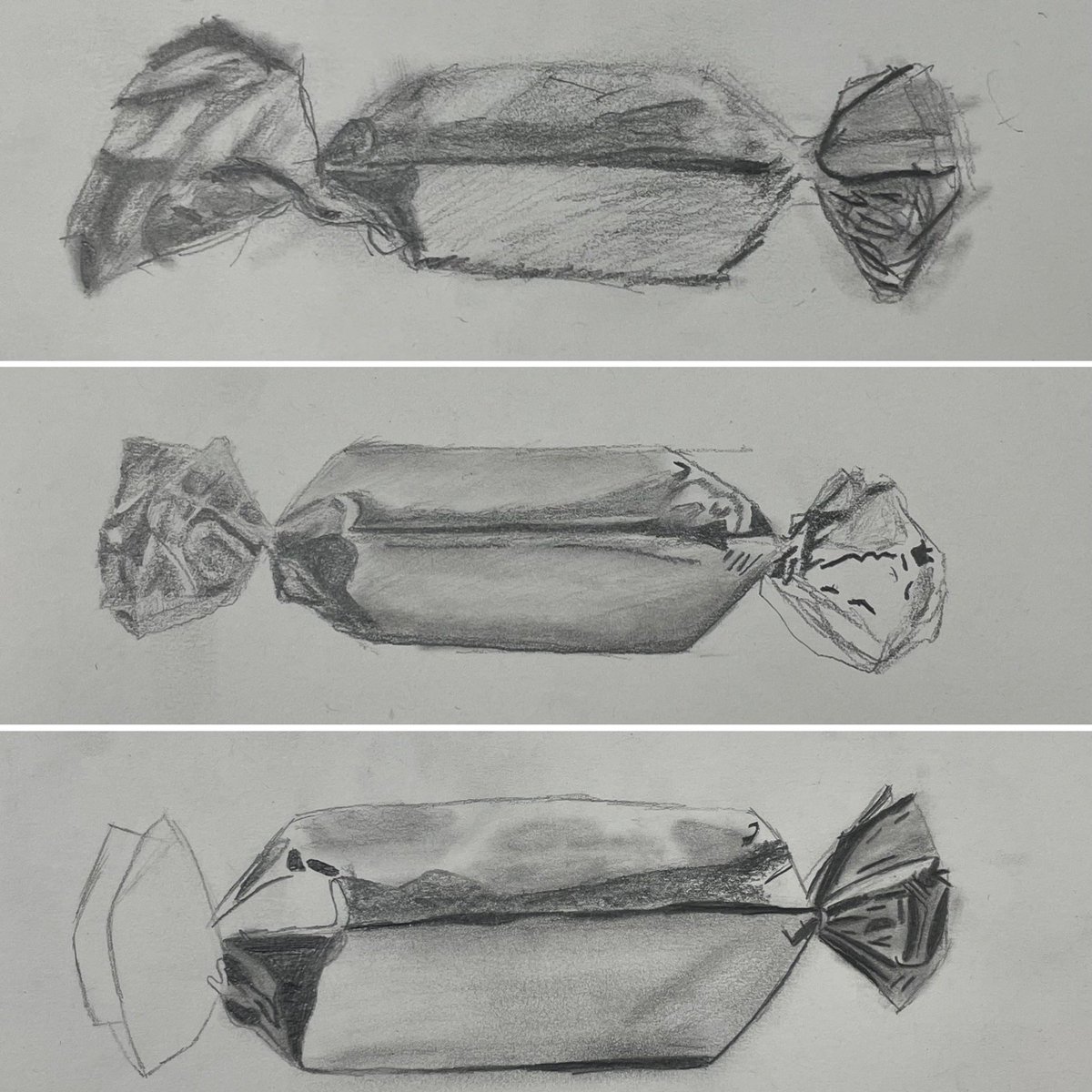 2A have been working on their observational skills. 👀Look at these beautiful tonal drawings of sweets. <a href="/stbenedictsren/">St Benedict's High School</a>