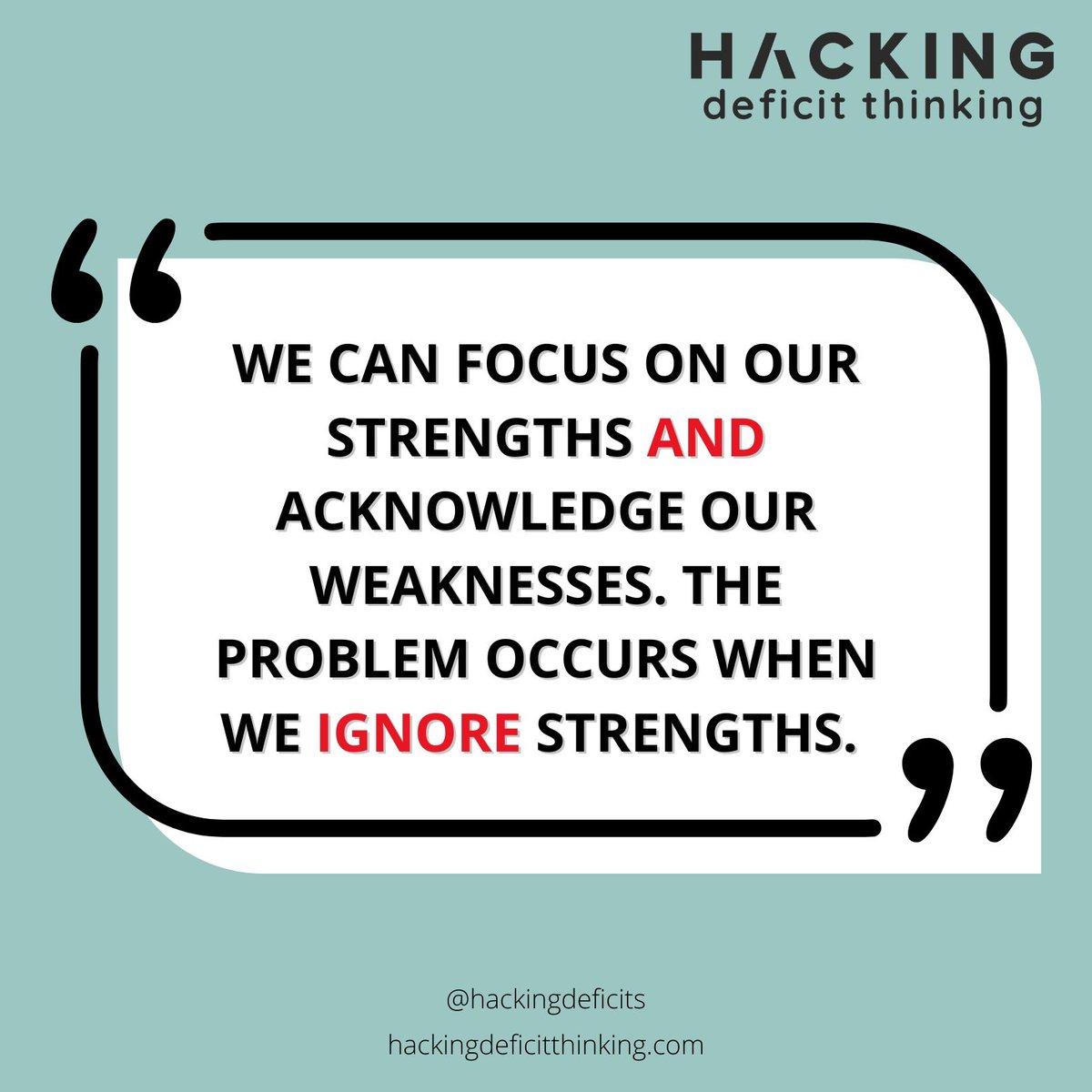 bestrengthbased's tweet photo. A reminder for the beginning of the year π― How are YOU shining a light on the strengths of your students?
.
.
#hackingdeficits #hackingdeficitthinking #deficitthinking #antideficit #hacklearning #strengthbased #equity #mentalhealth #humanize #flourish #neurodiversity https://t.co/TMSGiyJDQU