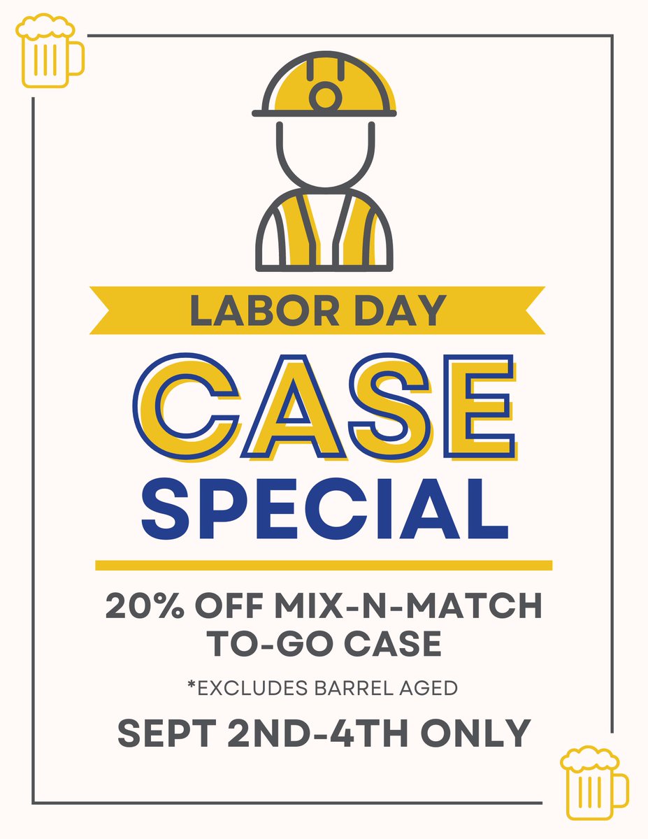 Stop in this weekend and take advantage of our Labor Day Case Special! Enjoy 20% off mix-n-match to-go cases. We will not be open on Labor Day so make sure to grab a case before Monday! #laborday #beerspecial #drinklocal #buylocal #craftbeer #thefermentorium #tank8 #wibeer