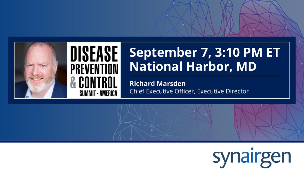Synairgenplc's tweet photo. For #attendees, #media and #investors
Attending the @DPC_Summit 2022 themed “No More Pandemics" at the National Harbor, Washington DC next week?
Our CEO @RichardMSNG will be presenting onsite Sep 7, at 3:10pm ET.
https://t.co/heV0UvAcq6
#SNG #DPCSummit #NoMorePandemics https://t.co/Sp8Dg32FnE