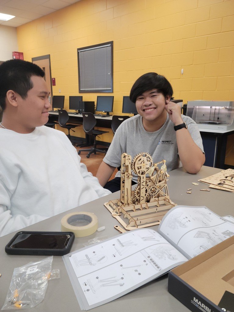 CTEC_ABSS's tweet photo. Mrs. Segars' Technological Design class is completing the Marble Explorer Run challenge.  Hands-on learning at CTEC is always fun and happening. https://t.co/Jj5MuiDEIC
