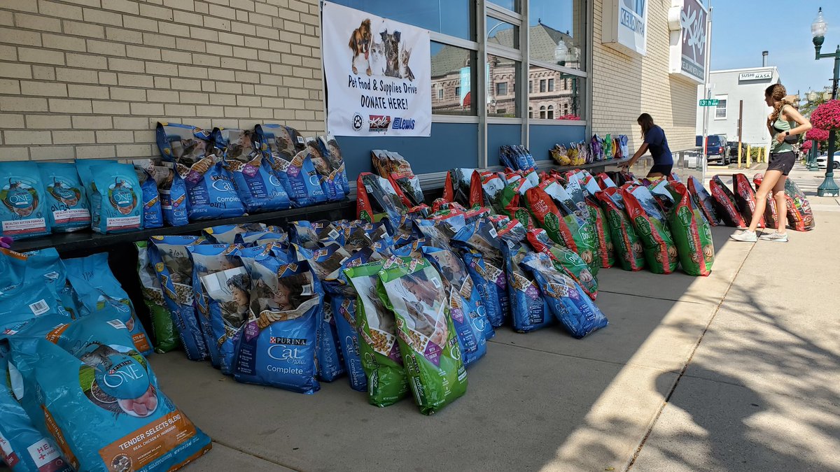 We're up to almost 5,000 lbs. of pet food donations here at @kelonews You still have about an hour to drop off your donations! #kelonews