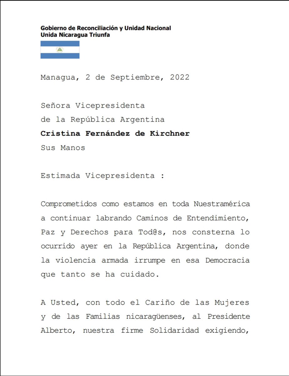 EMBAJADA DE NICARAGUA EN ARGENTINA tweet media