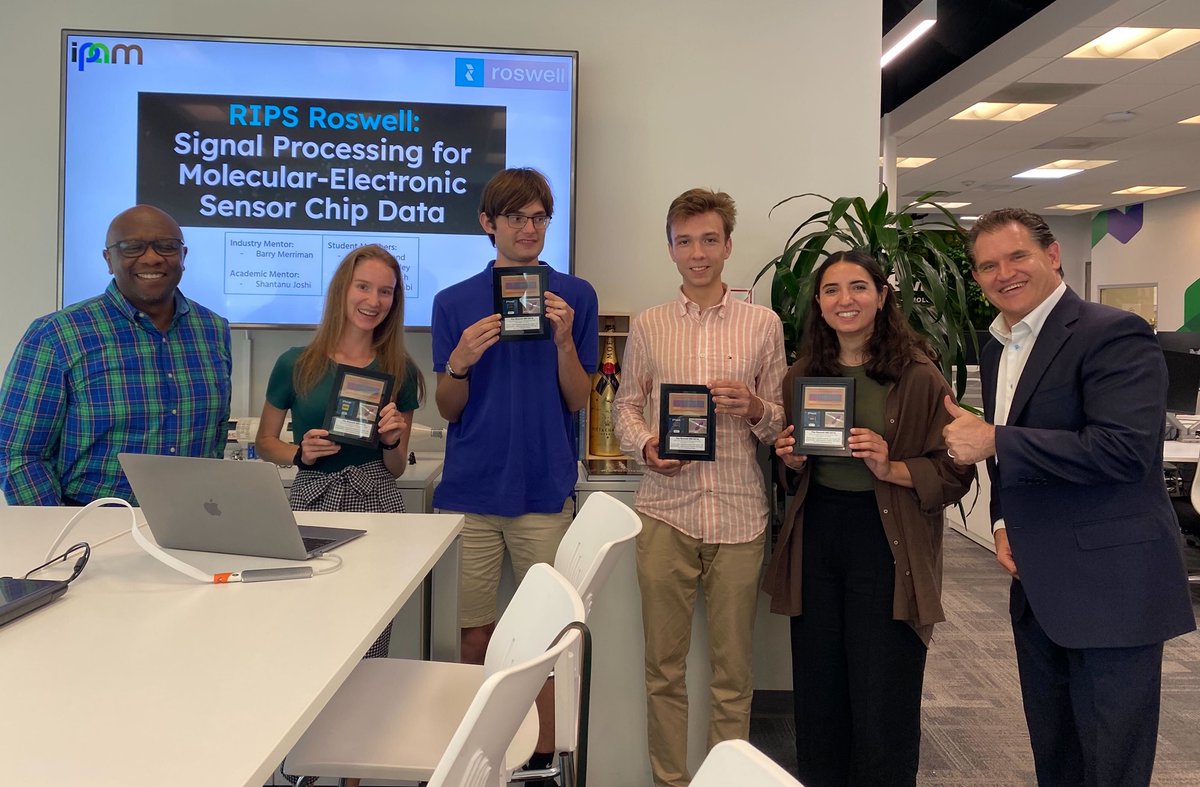 Congrats, Roswell interns <a href="/UCLA/">UCLA</a>!The RIPS program connects top students &amp; tech leaders. Team Roswell worked on molecular electronic sensor signal analysis, while teams from the likes of <a href="/Google/">Google</a>, <a href="/IBM/">IBM</a>, <a href="/AMD/">AMD</a> &amp; <a href="/facebook/">Facebook</a> tackled Quantum Computing, Digital Privacy, &amp; AI. Kudos to all!