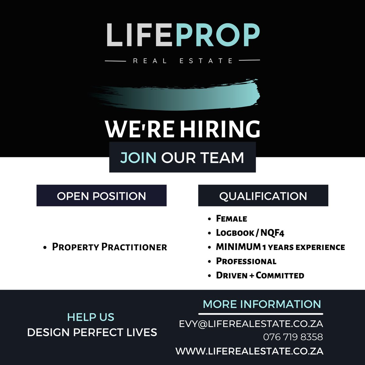 Lifepropreal's tweet photo. We’re hiring!
Attention all #propertypractitioners
Want to join our team and
help us design perfect lives?
Let’s chat!
evy@liferealestate.co.za
#lifeproprealestate #salesandrentals #property #propertyforsale #propertyforrental https://t.co/IYBbyH1hcj