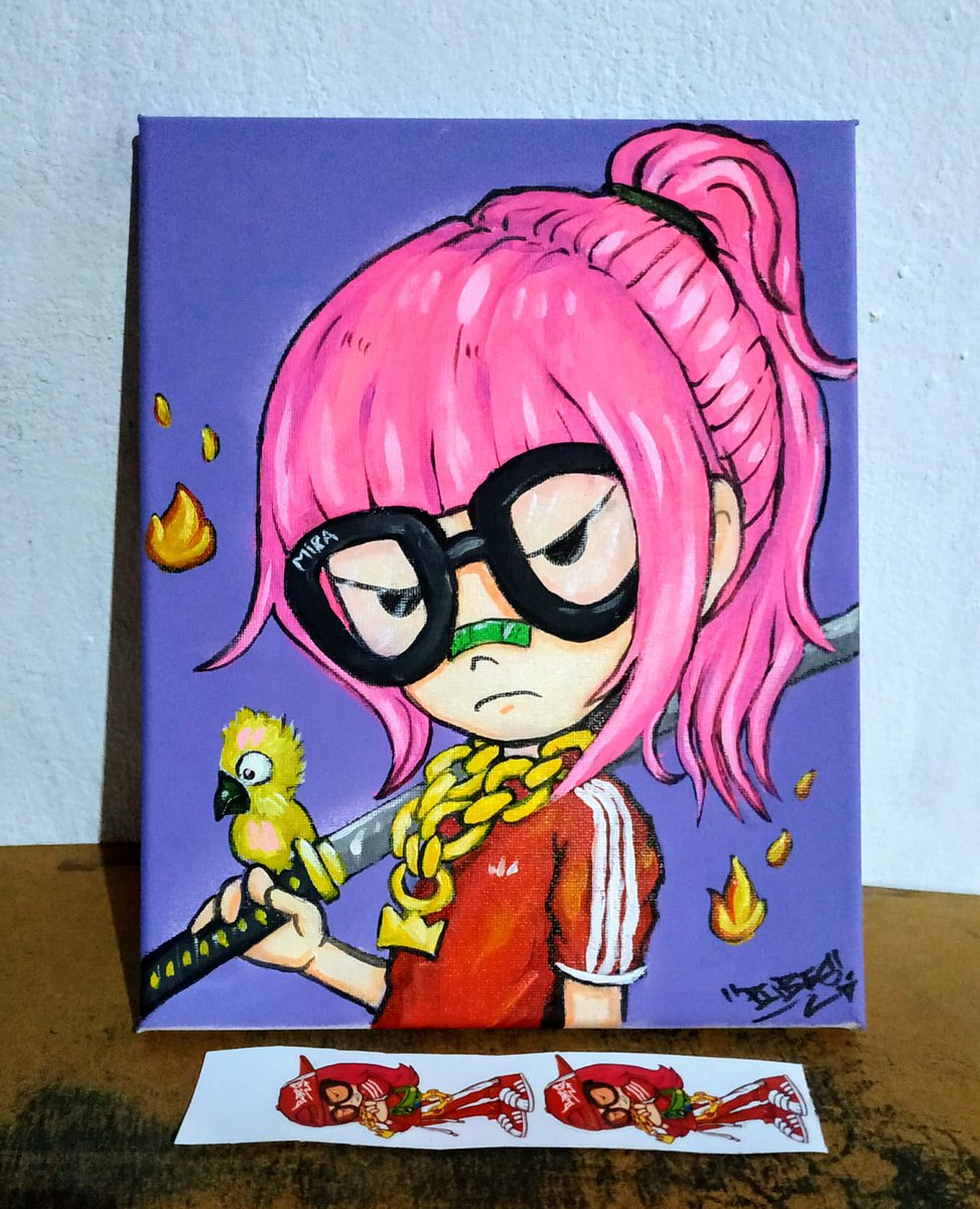 painting on cavas 25*30 cm 
mira samu
#painting #artcharacters #graffiti #StreetArt #wallart #streetartist
#streetartthai #graffitiart #NFTCommunity #NFT #NFTs #nftcollector #NFTartist #NFTartist