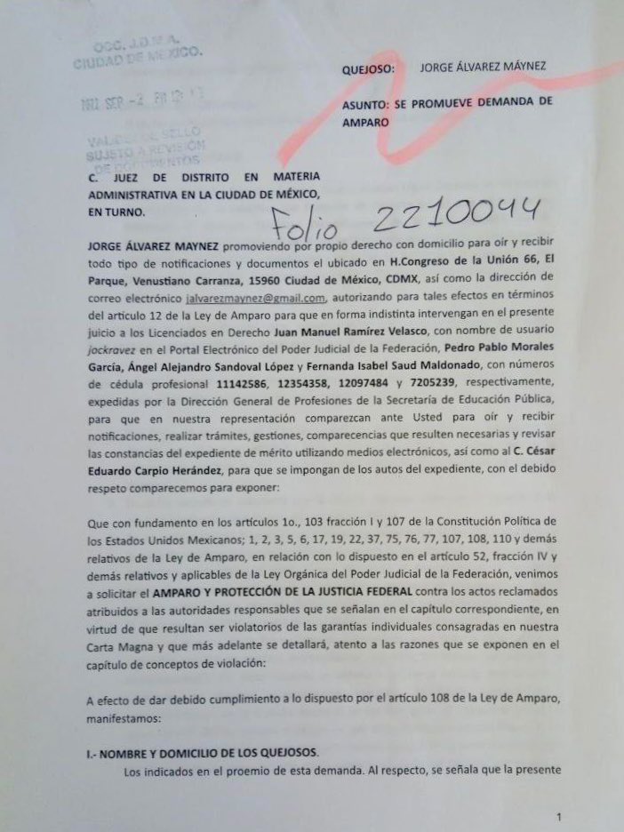 AlvarezMaynez's tweet photo. 🆘Atención🆘  Presentamos un amparo para frenar el madruguete militarista de Morena que agudiza la crisis de violencia y el deterioro de nuestras fuerzas armadas.

La iniciativa es inconstitucional, pues no persigue un fin constitucionalmente válido. https://t.co/8pg1FgjQvB