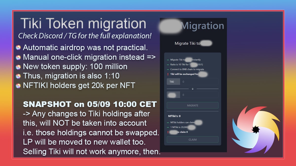 🚨🚨 IMPORTANT INFO!🚨🚨

To get all the information about this please head over to our Telegram/Discord links below.

Join our TG t.me/tikicommunity
Or Join our Discord! discord.gg/W4mfG7cFMk

Stay tuned for more news very soon!