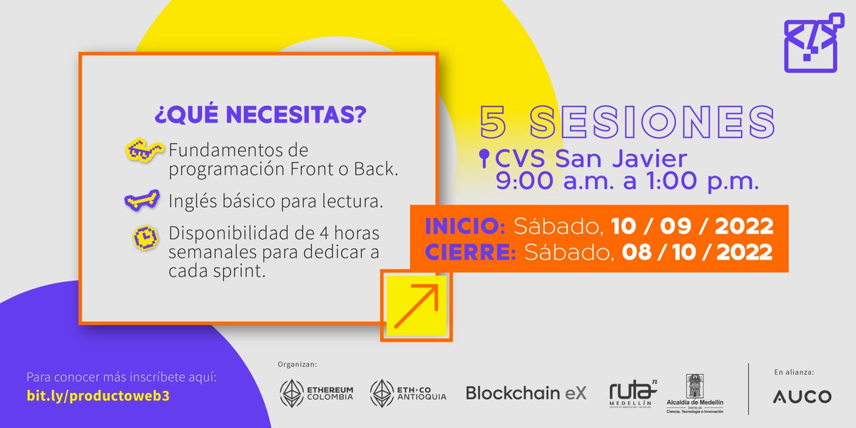 Ruta_N's tweet photo. #Bootcapm | ¡Construye un producto web3 de principio fin! Un bootcamp para entrenarte en desarrollo de producto basado en blockchain. 👨🏽💻
¡Aprende sobre la tecnología detrás de todo el universo de las criptomonedas! 👉🏽 https://t.co/n3T1tuO56N https://t.co/WWWlH4gW8x