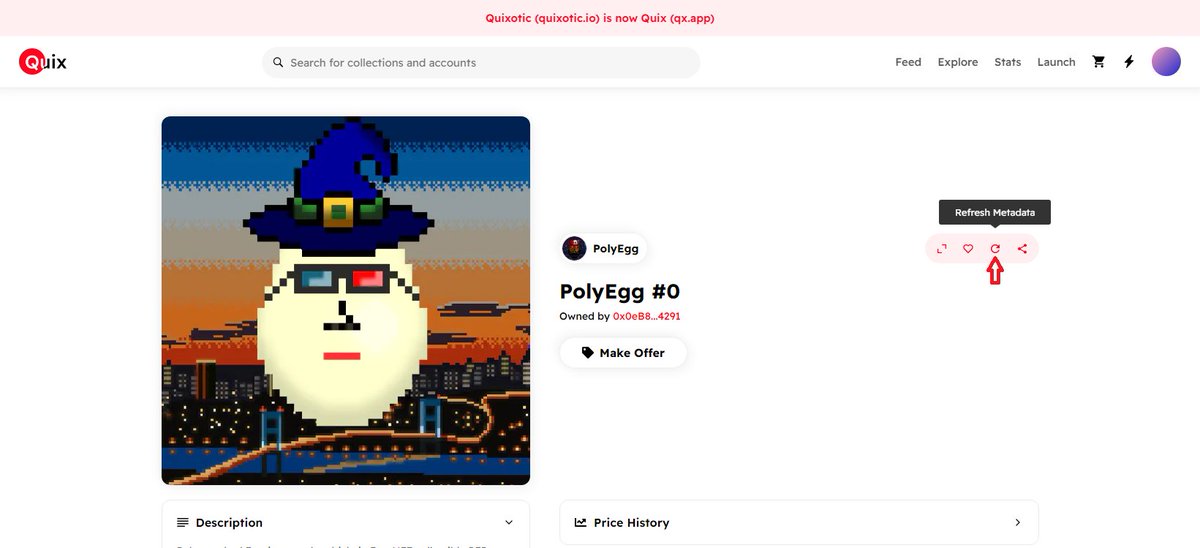 Now you can reveal your Egg by refreshing metadata. Share your Egg with the hashtag #PolyEgg and tag <a href="/qx_app/">Quix 🔴✨</a> . One random holder will win a free Egg. LFG 😍🚀🚀🚀

Mint page: l2l.li/viiELWQ

#NFT #Optimism #NFTs