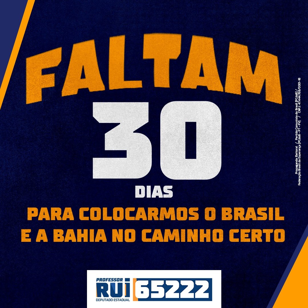 ruiaplb's tweet photo. 🫂Faltam 30 dias para o Brasil ser feliz de novo! Cada um de nós é @LulaOficial Com disposição e amor pela educação, por comida na mesa do povo baiano e do povo brasileiro, para que o ódio e a intolerância desapareçam, e para que o povo volte a sorrir ❤️ #BrasilDaEsperanca https://t.co/EstSfvn5AR