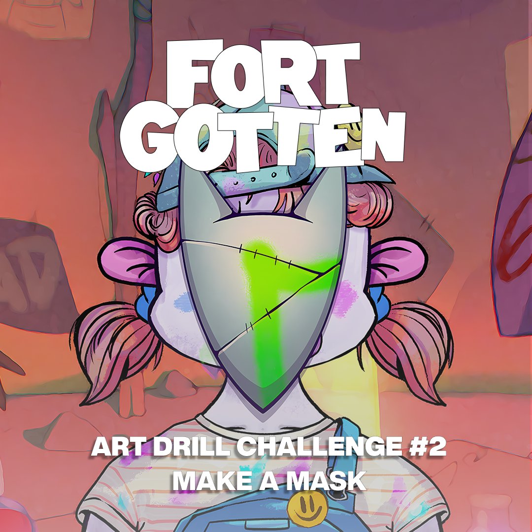 It’s Friday and that means it’s time for another Art Drill with Hue🧑‍🎨

She saw Steve’s Fort Gotten mask and said “HEY! Wouldn’t that be fun to do!”🏕️🎭

So this week’s drill is just that! Draw your own Fort Gotten mask✌️