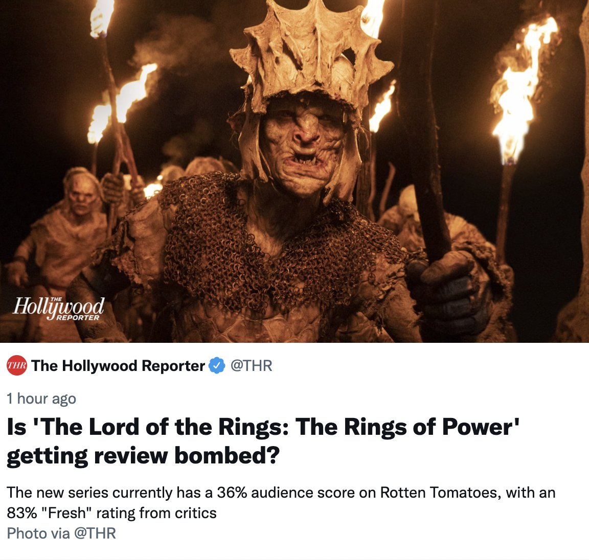 Lord of the rings: Rings of power rotten tomatoes rating - Meme by