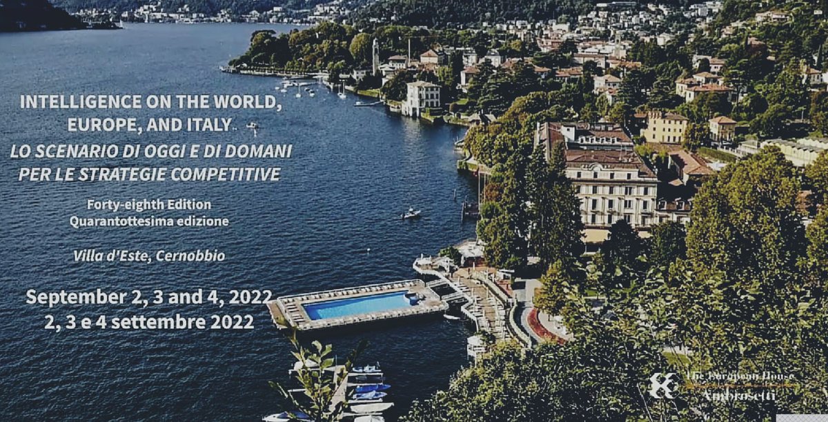 cd_salvatore's tweet photo. As every year, speeches at #Forum @Ambrosetti_ in #Cernobbio2022 are able to frame state of the art and #development #perspectives not only of politics, but also of #research, #science and #technology of the #future.
Congrats @ValerioDeMolli! Looking fwd to the next two days! https://t.co/wXd7fGBnOY