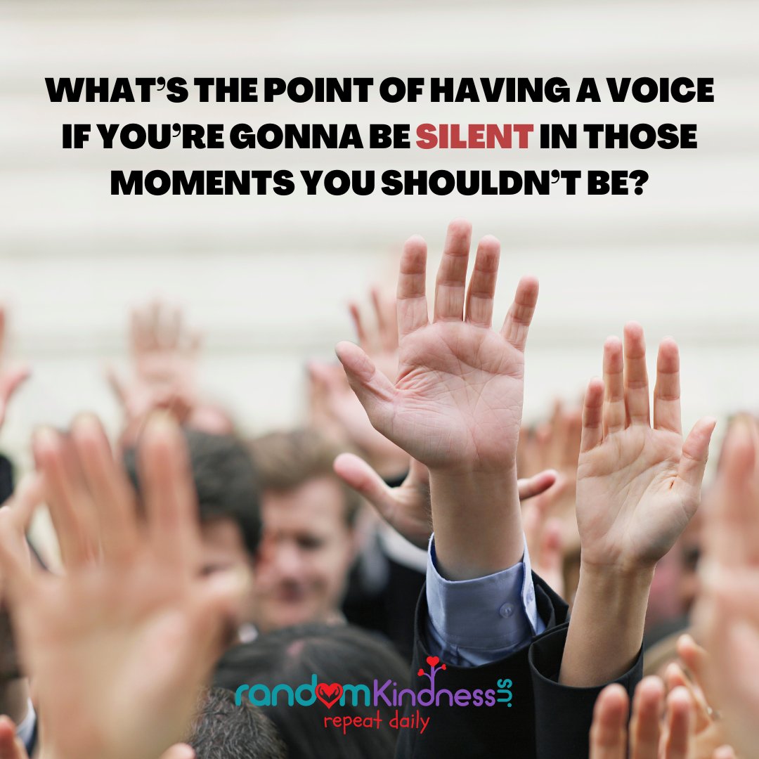 RandomKindnessU's tweet image. Using your voice for the truth is important to create a better world. ✅
RandomKindness.Us
--
#speakup #useyourvoiceforgood #useyourvoiceforchange #silenceisnotanoption #makeadifference #impactinglives #kindnessmatters #inspirationalquotes #lifequotestoliveby