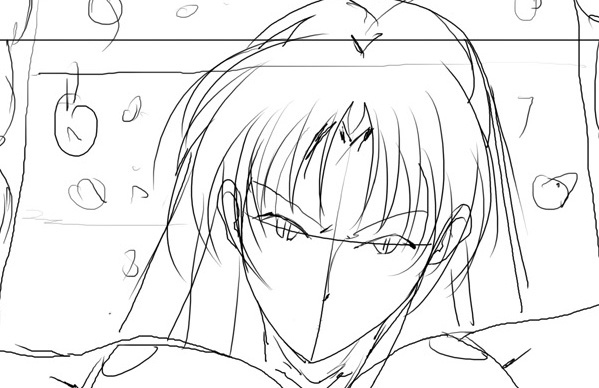 毎日同人の合間にひっそり作業してるワーズワースのシャロンの依頼CGですが、一応載せる許可を貰ったのでチョコチョコ載せていこうかなと思います。🙂
1回目はラフの段階の物。
指定で少し下からの正面の構図になってます。
漫画の方に元の構図の物があるんですがそれの通常塗り版みたいな感じ。😗 