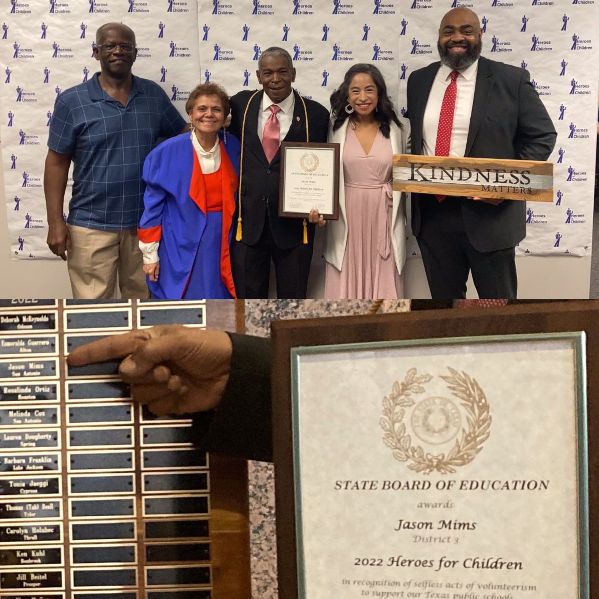 In public ed we count on volunteers - “Heroes for Children”! We were honored to have been asked to author remarks in support of Jason Mim’s nomination and are thrilled he was selected by <a href="/teainfo/">Texas Education Agency</a> State Board of Education. <a href="/Marisa4PubEd/">Marisa B. Perez</a> (State Board and an <a href="/SAISD/">San Antonio ISD</a> alum) #SAISDProud