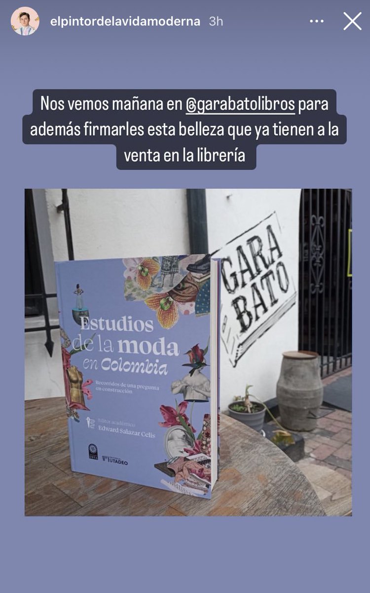 camilogvillegas's tweet photo. #Bogotá con @Nitanmoderno @garabatolibros #EstudiosDeModa CC @LucetyC @adriianosoriio @CA_materialista @dianalunareja @DoblePersona @WonderMafe @diegogzo @IXEL_MODA @BogotaFW @INEXMODA https://t.co/jBjjqmPfUr