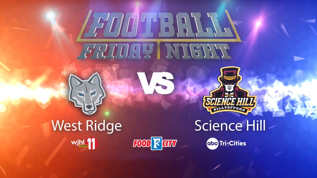 WJHL11's tweet photo. Watch live as the West Ridge Wolves take on the Science Hill Hilltoppers in Johnson City! Kickoff is moments away ➡️ https://t.co/JWzPuvXaB0 @FoodCity 🏈🏈 https://t.co/g0xM58VMdj