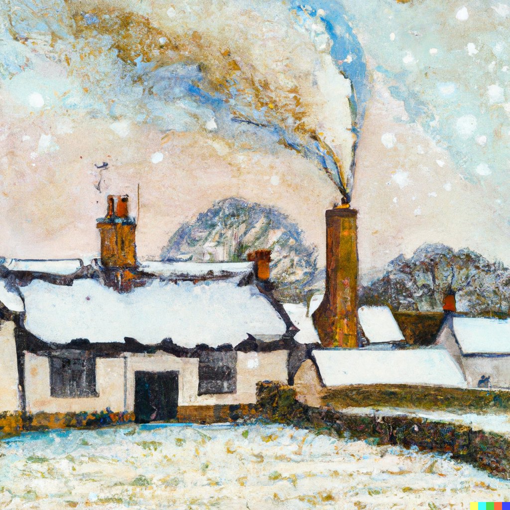 ShowUsYrCamera's tweet photo. @ZDP189 My next attempts were more interesting: "Pastel drawing / watercolour painting of snowflakes falling gently over an English village landscape, with a thatched cottage and a smoking chimney", and may even tempt me to make them into Christmas cards, which I haven't sent for years. https://t.co/1WfdsSRRsf