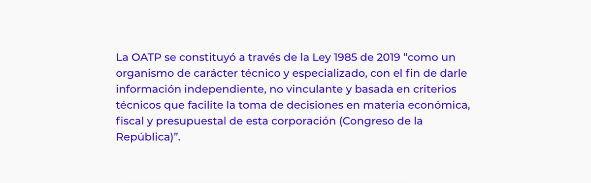 ofiscalpuj's tweet photo. (6/N) Una ausencia notoria en el debate fueron las consideraciones de la Oficina de Asistencia Técnica Presupuestal (#OATP). https://t.co/wcsU1l3wk2