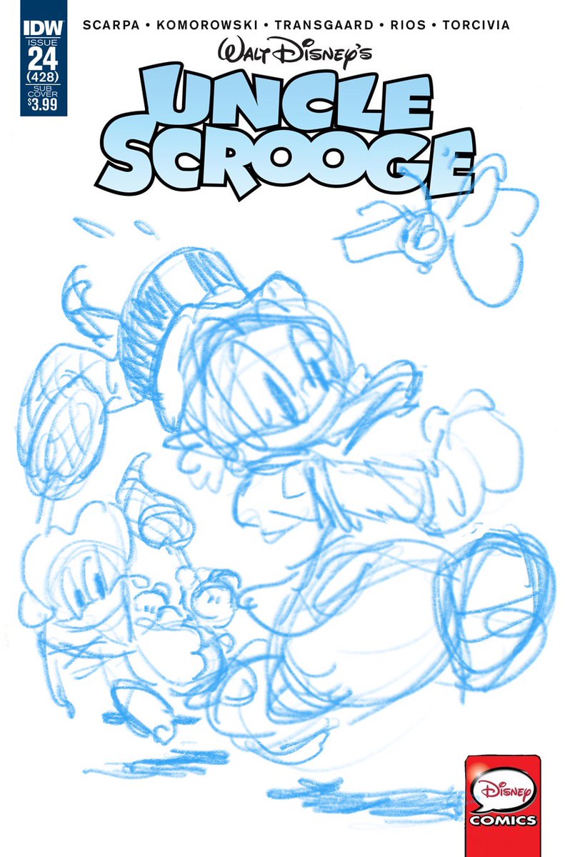 I just found these early drafts from 2016 of the cover for Uncle Scrooge #431. Drawing this one was a doozy. Aside from the crippling self-doubt one gets from the drawing a cover for UNCLE SCROOGE, I actually had another whole sketch done but procreate crashed and it was GONE.