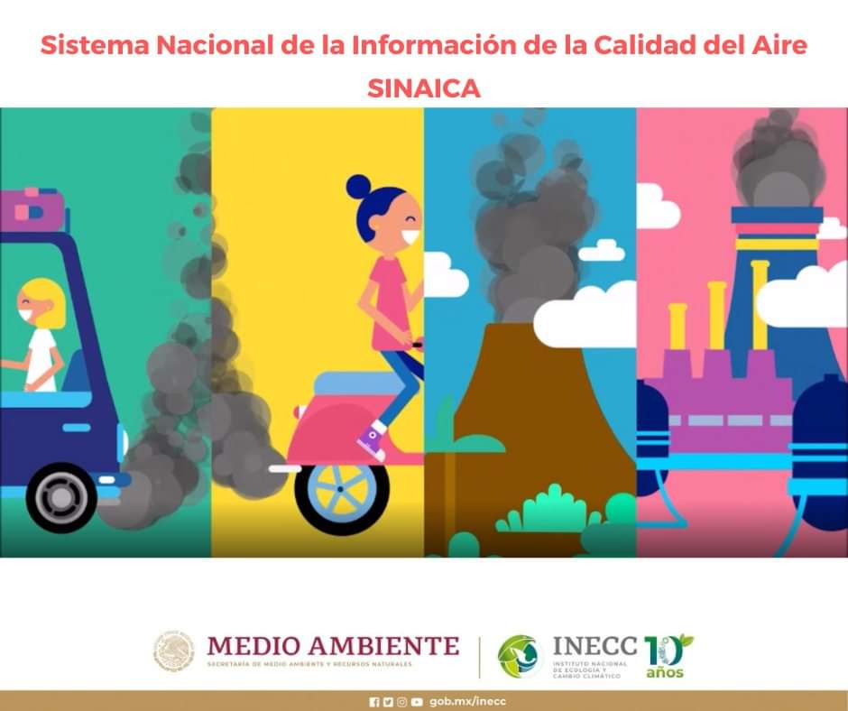 inecc_gob_mx's tweet photo. #CalidadDelAire | Consulta el #SINAICA para conocer hora a hora datos sobre la calidad del aire de más de 100 estaciones de monitoreo en 29 estados y la Ciudad de México🌬️💨 https://t.co/NNWAkXENDX https://t.co/MnOMtZgDwp