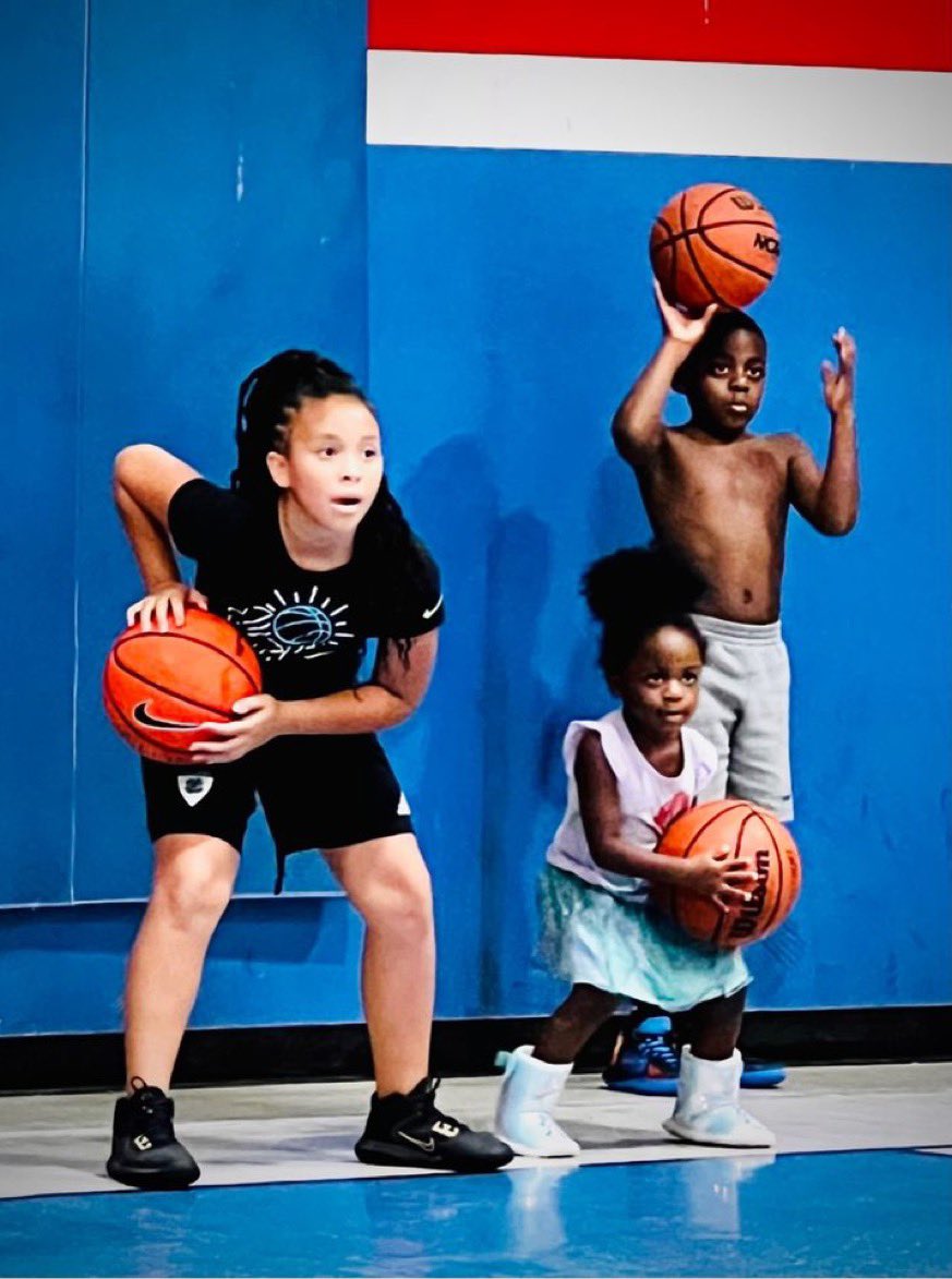 Great practice yesterday our little girls and boys put that work in Brooklyn with the full attention as we work on triple threat and pivots.