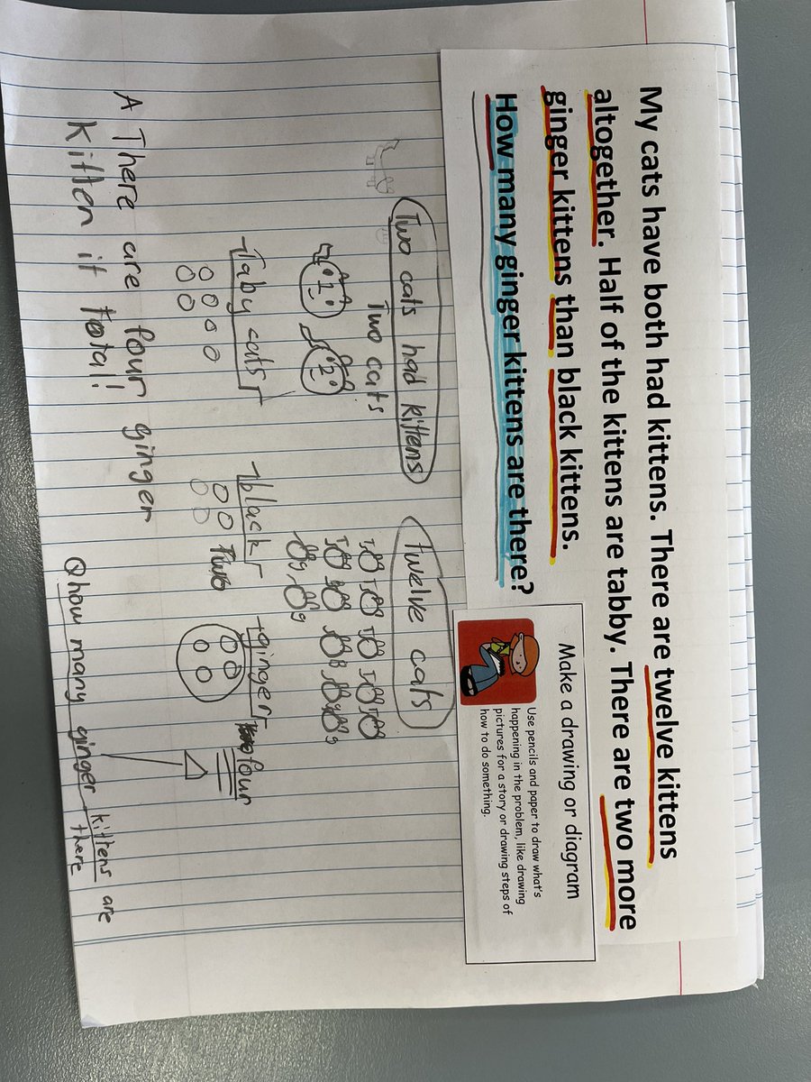SharmaSujatha's tweet photo. When student are given the opportunities of making their thinking visible, it really helps them to communicate their thinking with others. Drawing a picture &amp; a diagram is the corner store of problem solving and needs to be well embedded @Nanabarb99 @kath_cartwright @jodiharben https://t.co/Pj7ZeAyfBs
