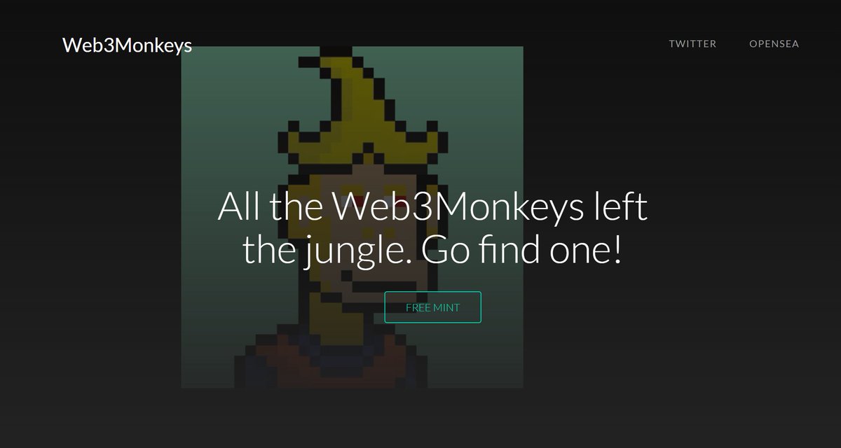 web3monkeys's tweet photo. Public Mint is Live! #nft #FreeMint 
You can mint 5 NFTs per wallet.
Our official website can be used normally.
https://t.co/PftOoHjXnV https://t.co/F6YcBUZ62O