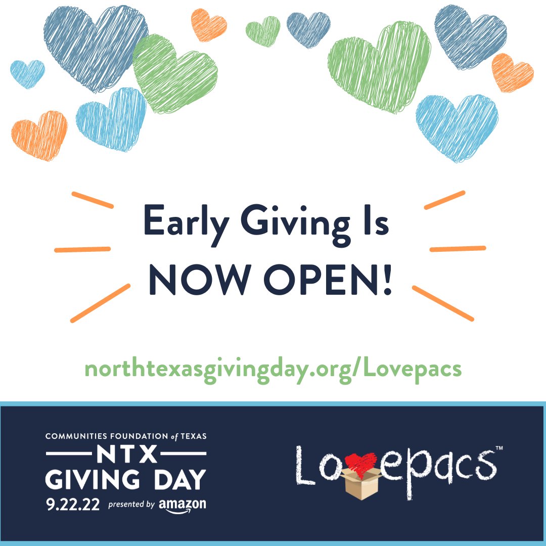 northtexasgivingday.org/Lovepacs
#NTXGivingDay2022  #earlygiving #donate #findyourpassiongivewithpurpose