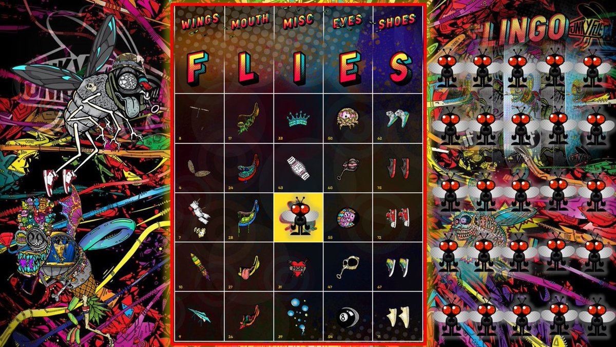 DrMilburn's tweet photo. Want 2 get something for ur #NFTCommunity, a gift that keeps on giving? Mint a few @funky_flies #FLINGO Boards & hold contests in ur community for ur members to win chances to play a board and win some #ETHGiveaway's or #NFTGiveaway's! Games are held weekly! #LetsFLINGO https://t.co/I7XYsiAlx9