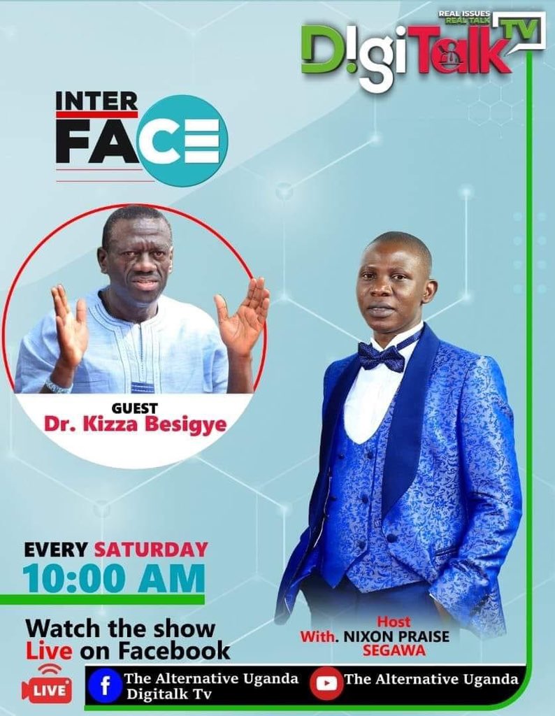 kizzabesigye1's tweet photo. We’ve a date every Saturday, from 10am on The Alternative DigiTalk Tv.
Discussing various issues of National concern.
Be there and have a great, blessed weekend. https://t.co/BNSQV4vNKA